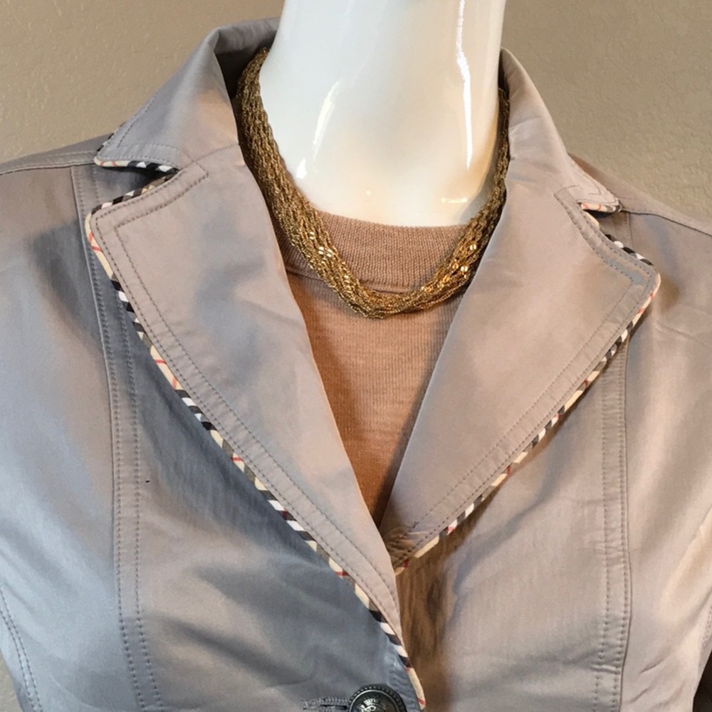 3-Bottom Front Nova Check Print Trim Blazer - image 2